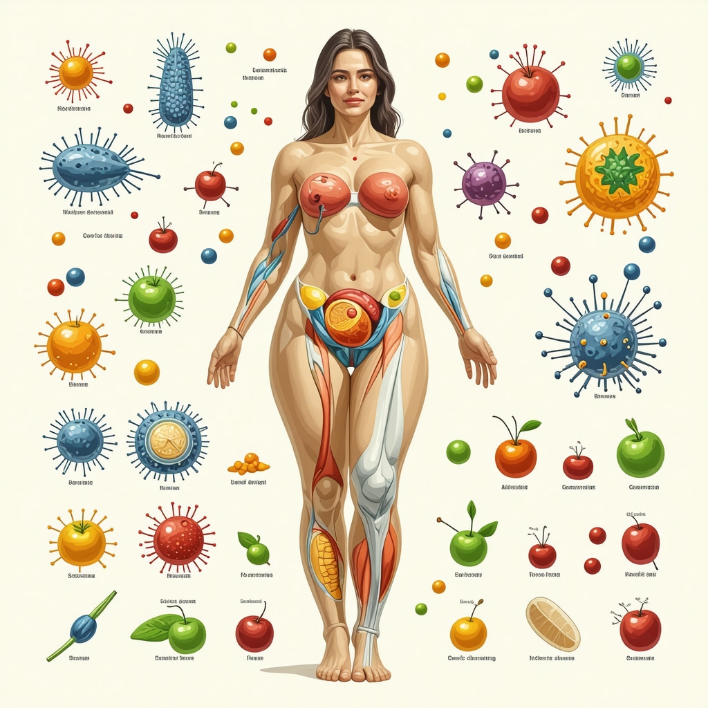 Graphic showing DNA, microbiome, and diet plans in weight management