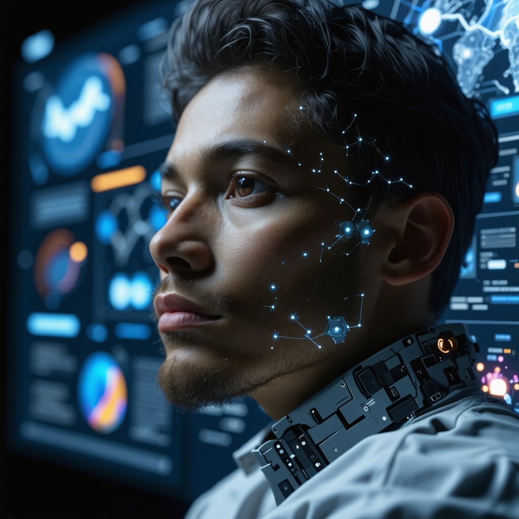 Futuristic digital health dashboard showcasing wearable tech, AI analytics, and personalized semaglutide treatment plans