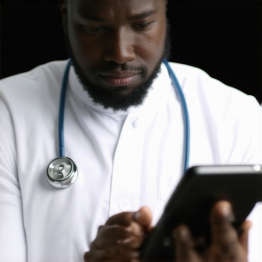 Healthcare professional analyzing biometric data on a digital device for personalized weight loss plans.