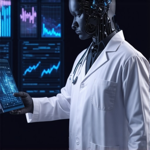 Futuristic AI interface analyzing patient health data for Semaglutide dose optimization.