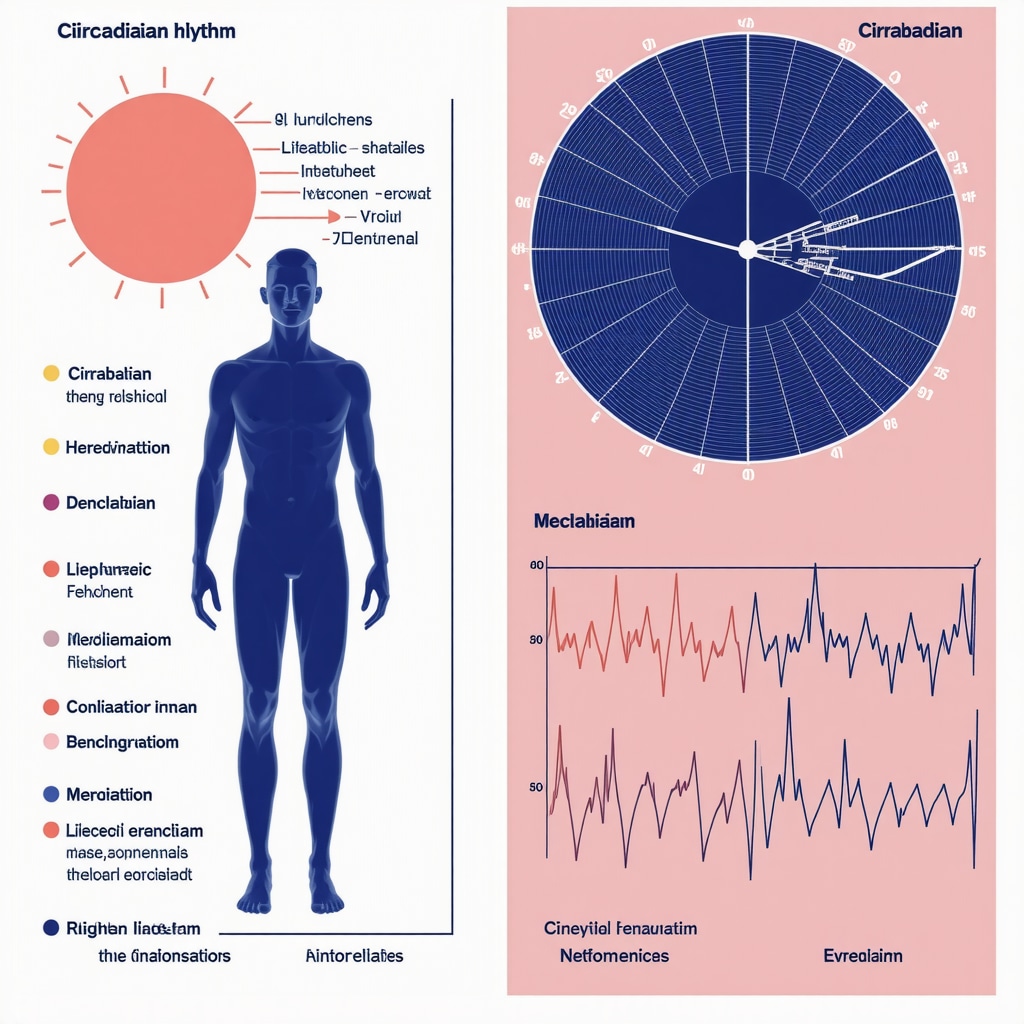Illustration of circadian clock aligning with meal timing and light exposure for enhanced fat loss