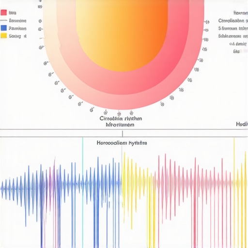 Illustration of biological clock with hormone levels and medication timing