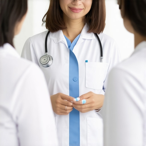 Doctor explaining long-term weight management plan to patient in clinic