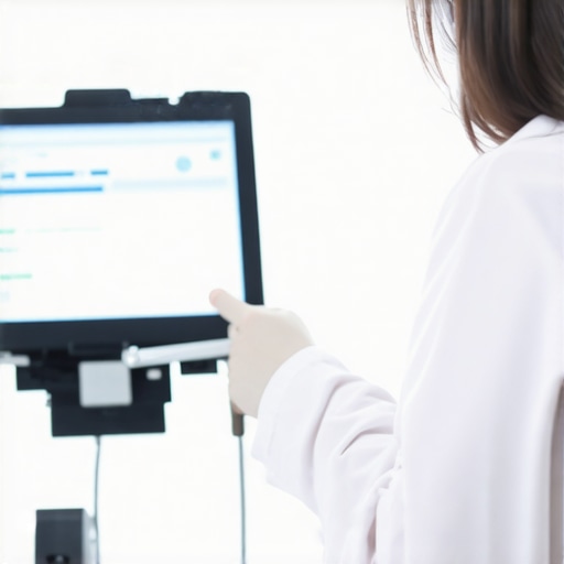 Doctor monitoring patient during Semaglutide weight loss treatment with high-tech devices