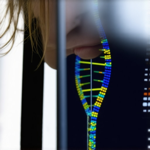 Scientist studying genetic information on a monitor for customized obesity treatment.