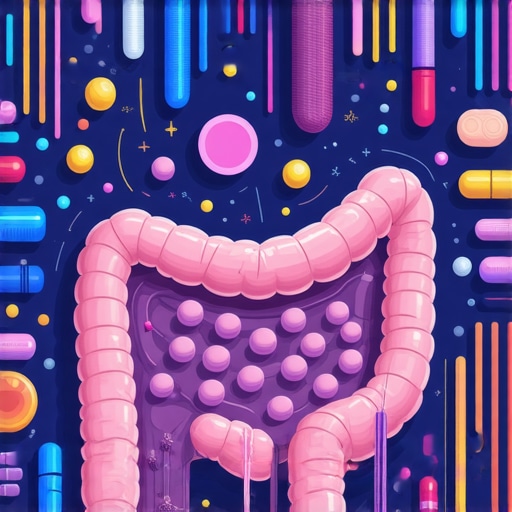 Illustration showing how gut microbiome and gut-brain axis affect semaglutide's effectiveness in weight loss