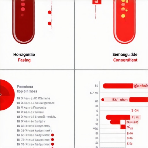 Detailed infographic illustrating hormonal fluctuations and timing strategies for semaglutide and fasting