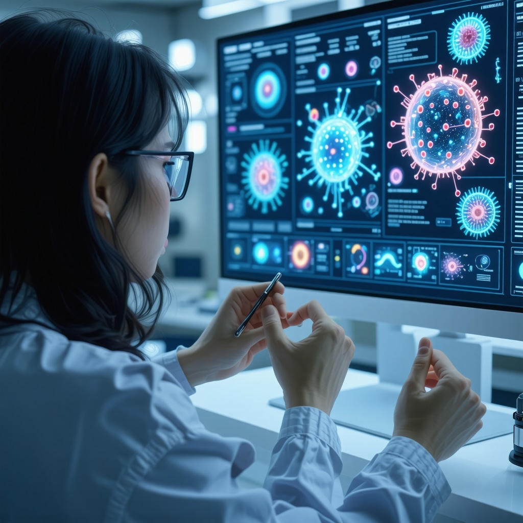 Doctor analyzing microbiome data with digital health devices for weight management