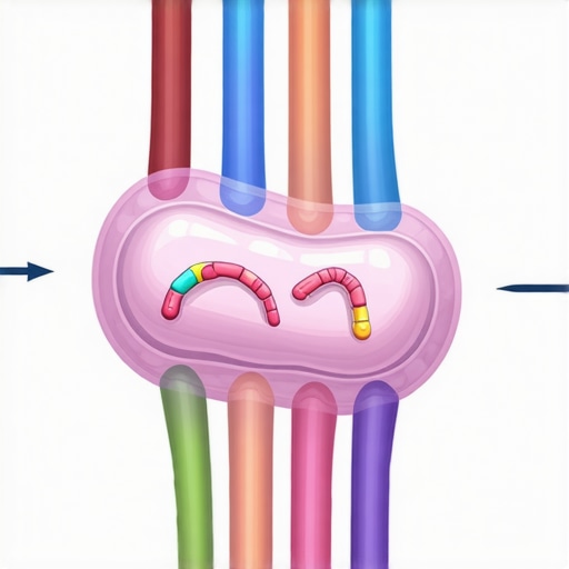 Diagram showing gut bacteria and semaglutide effects on weight loss