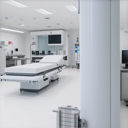 Futuristic medical setting showcasing advanced drug delivery systems and genetic analysis tools for personalized weight loss.