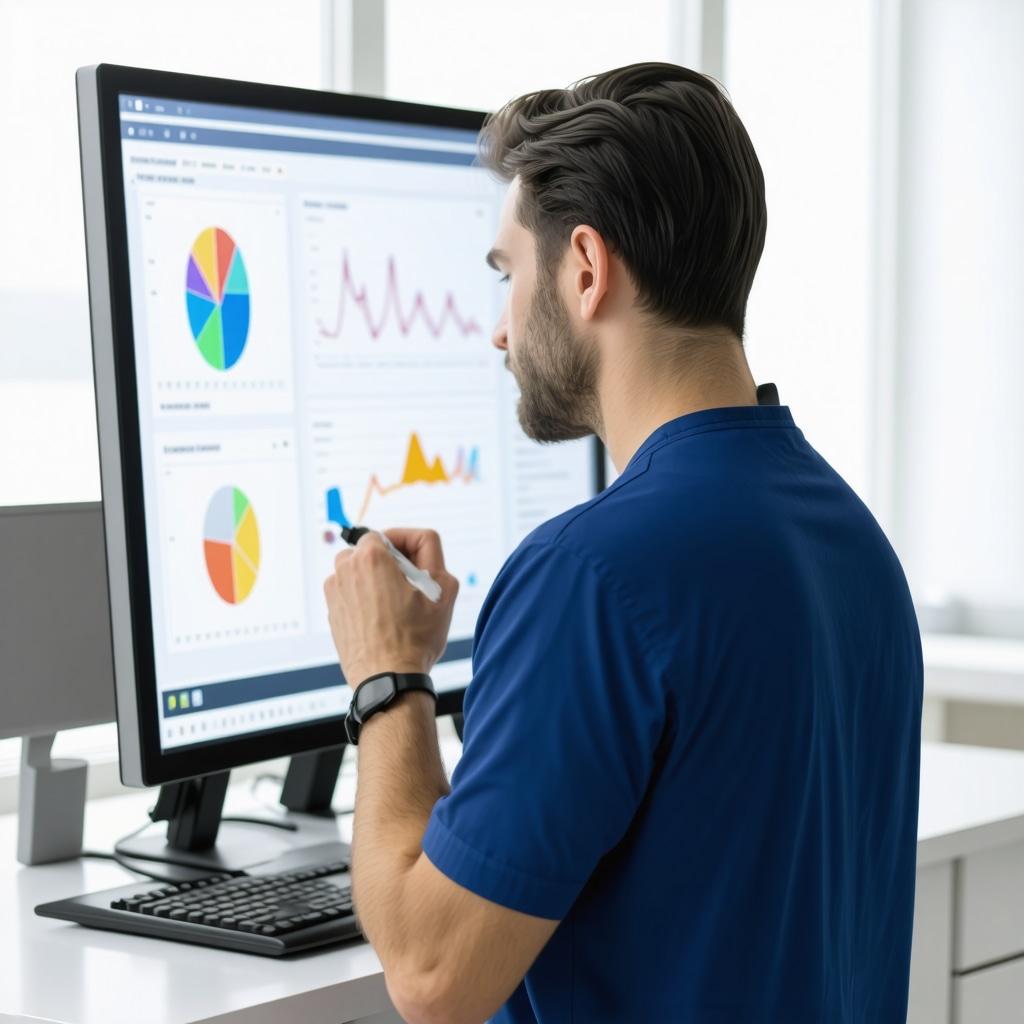 Doctor analyzing digital health data for long-term weight loss planning