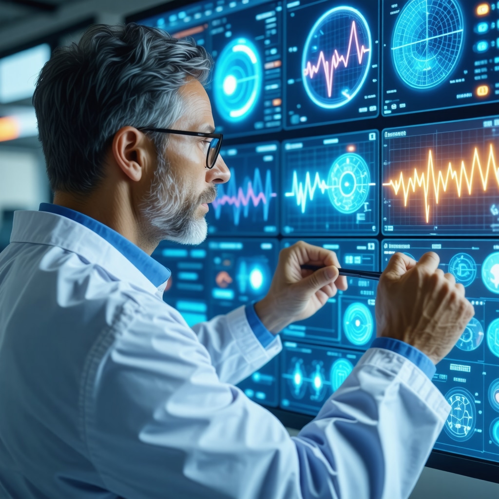 Doctor analyzing advanced metabolic data on a digital screen for personalized weight loss plans