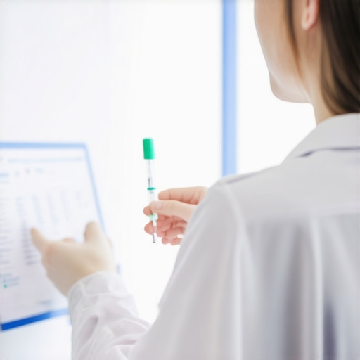 Doctor analyzing genetic and clinical data for tailored semaglutide treatment.