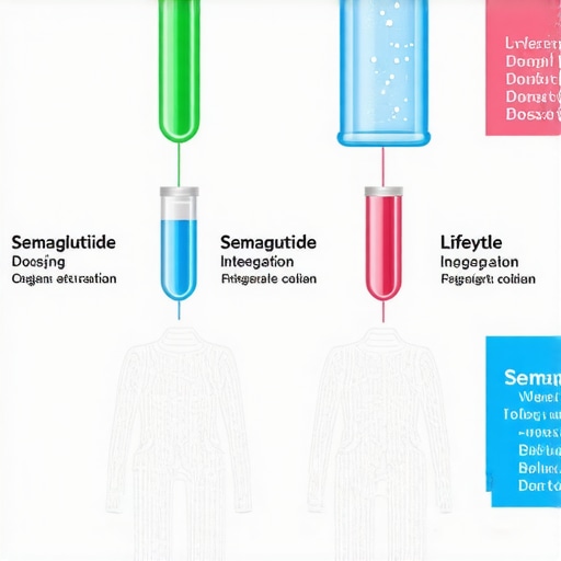 Infographic illustrating personalized dosing and lifestyle tips for semaglutide weight loss