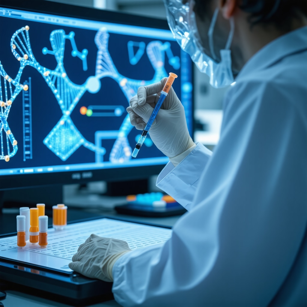 Doctor analyzing genetic data for customized Semaglutide weight loss plan