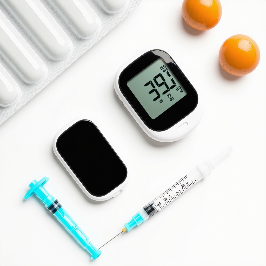 Digital glucose monitor, semaglutide injection pen, and healthy lifestyle tools for tailored fat loss in 2025.