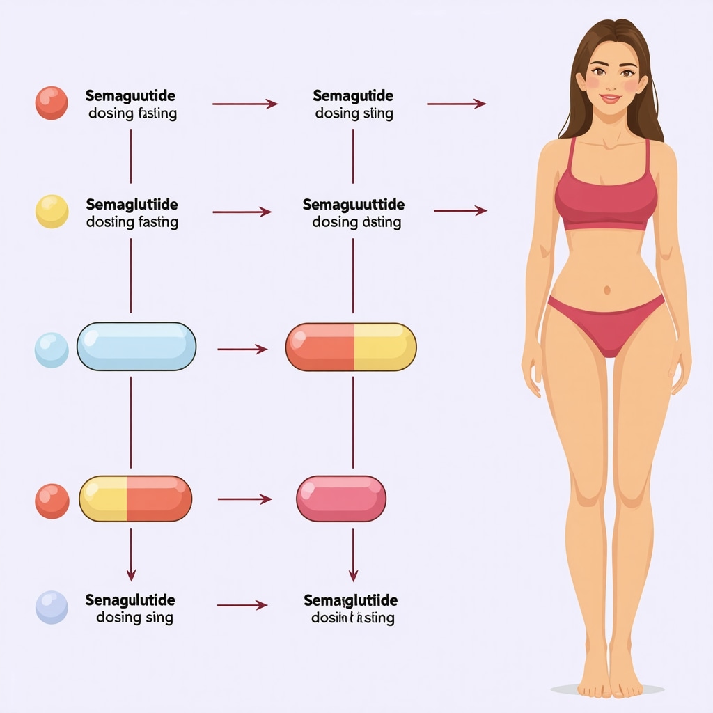 Visual diagram illustrating tailored fasting schedules combined with Semaglutide dosing for optimal fat loss