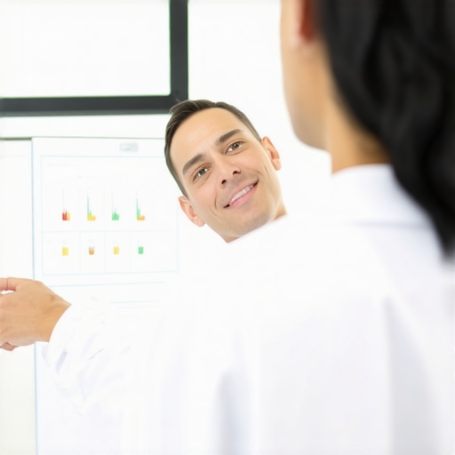 Doctor reviewing biomarkers on a digital device for tailored weight loss plan