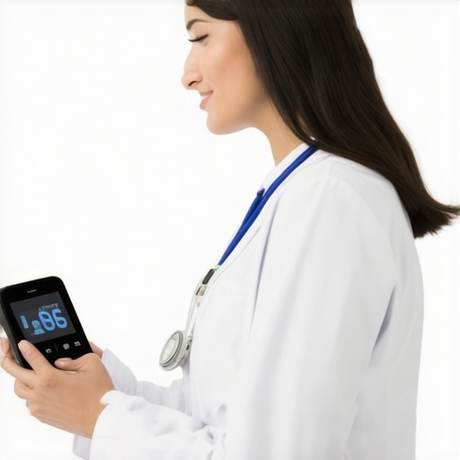 Doctor using digital health devices for personalized weight loss planning.