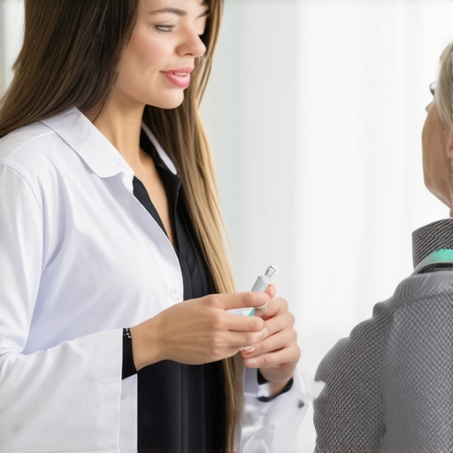 Healthcare provider explaining Semaglutide plan to patient.