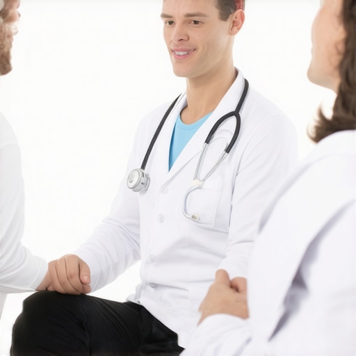 Doctor discussing safe semaglutide dosing with patient.