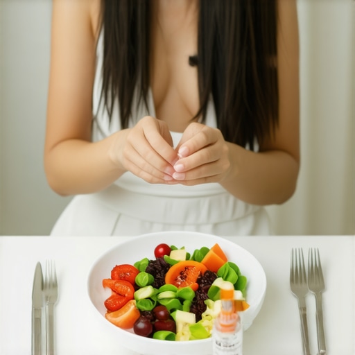 Person practicing intermittent fasting with semaglutide medication for weight loss.