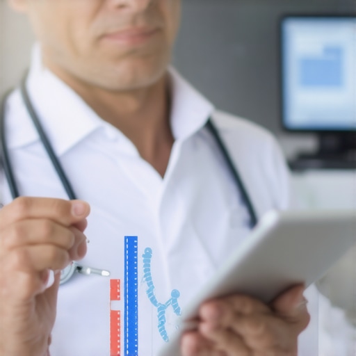 Healthcare professional reviewing genetic information on a tablet for tailored Semaglutide treatment