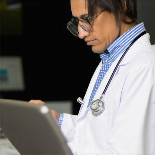 Doctor reviewing patient response data on digital health platform