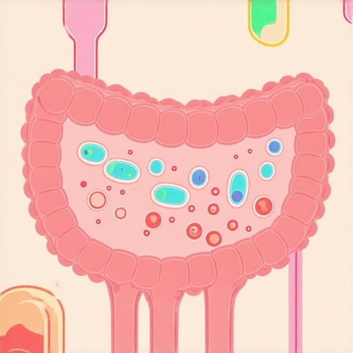 Diagram showing gut bacteria and hormonal effects of semaglutide and fasting on weight loss