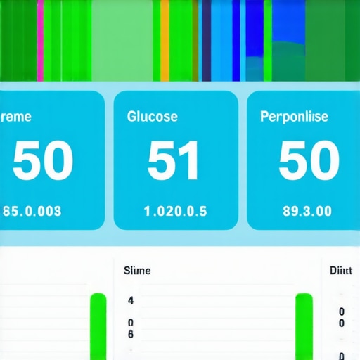 A futuristic digital interface showing health metrics for weight management.