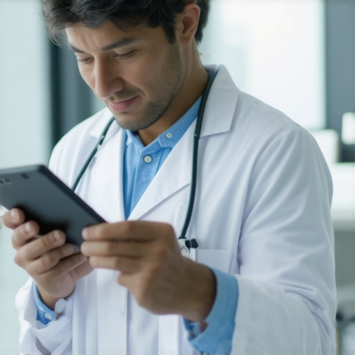 Doctor analyzing patient health data with digital devices for optimized Semaglutide weight loss plan.
