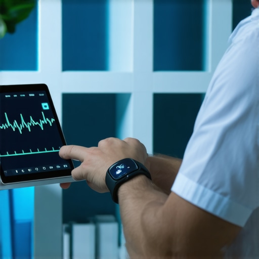 Personalized Semaglutide Treatment with Advanced Monitoring Wearable health tech and healthcare professional analyzing real-time metabolic data