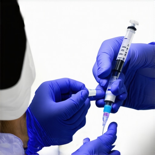 Doctor giving a semaglutide injection in a clinical setting, emphasizing safety and professionalism.