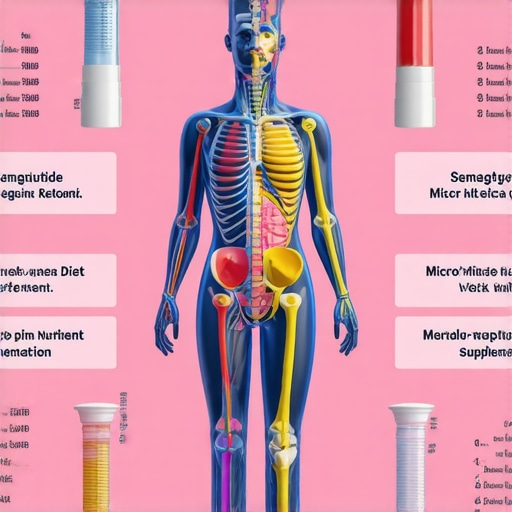 Synergistic Weight Loss Strategies with Semaglutide 2025 Infographic showing combined effects of semaglutide, ketogenic diet, and micronutrients on weight loss