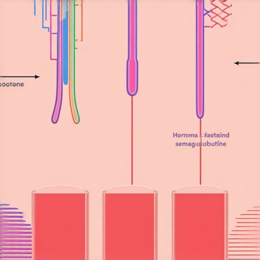 Hormonal and Cellular Dynamics in Fasting and Semaglutide Therapy Diagram showing hormonal effects and cellular processes during fasting combined with semaglutide treatment.