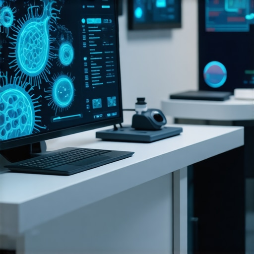 Futuristic clinic with digital health and microbiome research tools