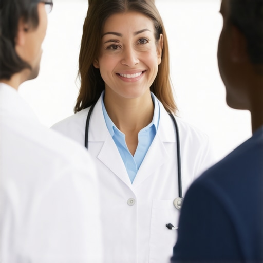 Doctor and patient discussing weight management plan with charts and digital devices.