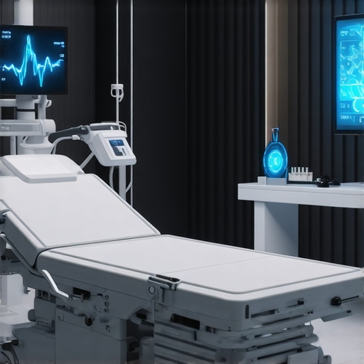 A modern futuristic clinic showcasing advanced healthcare and weight management technology