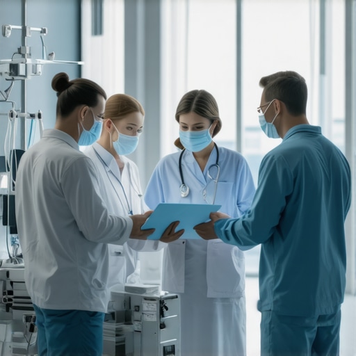 Future of Weight Loss Treatments A futuristic medical clinic with advanced technology and diverse patients receiving treatment